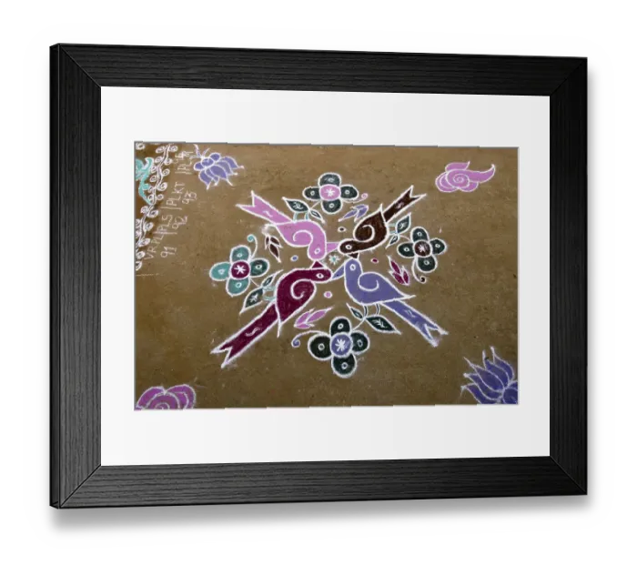 Framed Print : Kolam or rangoli during Pongal festival in Tamil Nadu