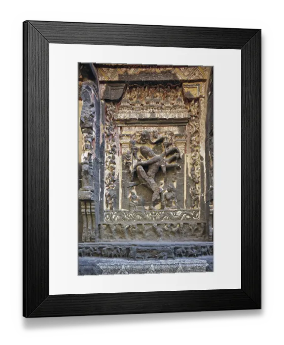 Framed Print : Statue on kailasa temple, ellora cave