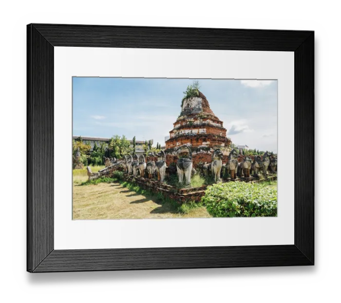 Framed Print : Wat Thammikarat temple, historic architecture in Ayutthaya Framed Print : Wat Thammikarat temple, historic architecture in Ayutthaya