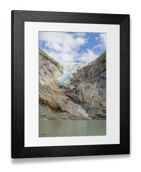 Framed Print : Melting Briksdal glacier in Norway Framed Print : Melting Briksdal glacier in Norway