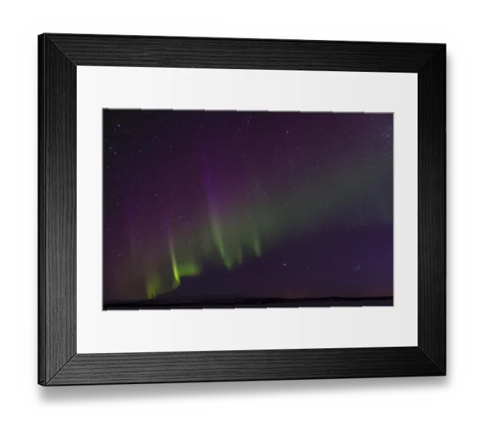 Framed Print : Northern Lights (Aurora borealis) over snowy landscape Framed Print : Northern Lights (Aurora borealis) over snowy landscape