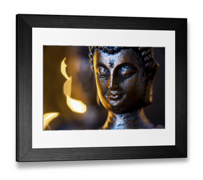 Framed Print : Netherlands. October 2022.buddha statue in calm rest pose