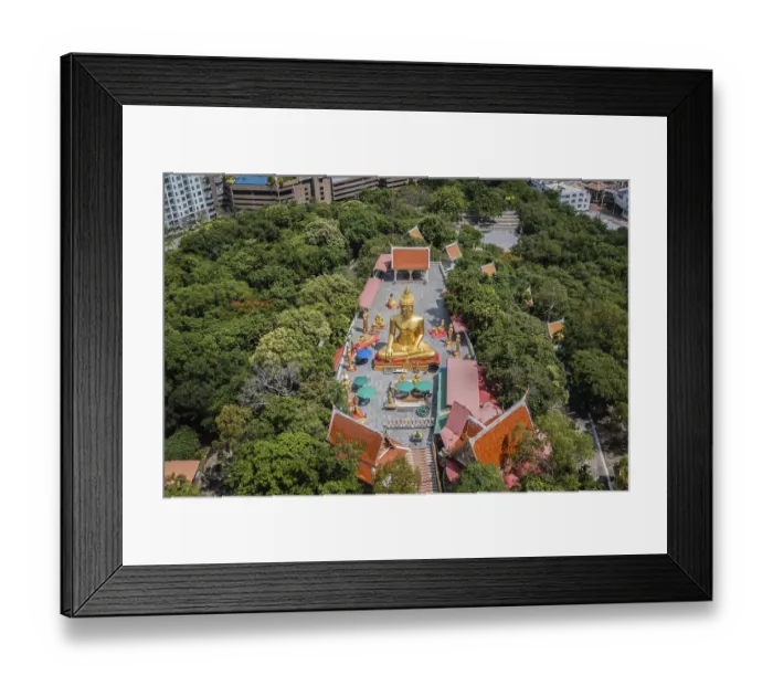 Framed Print : Big Buddha, aerial view with drone