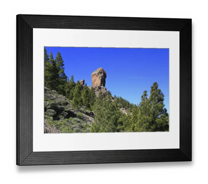 Framed Print : Roque Nublo is a striking basalt rock