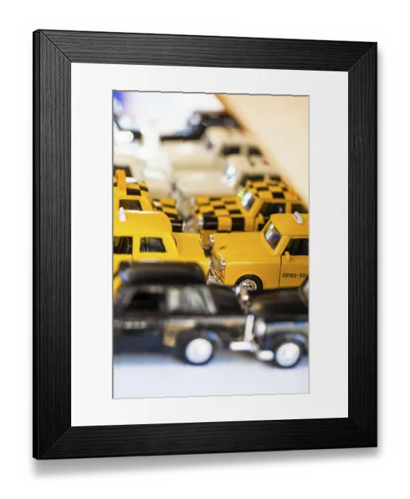 Framed Print : Mini Trabants in different colours