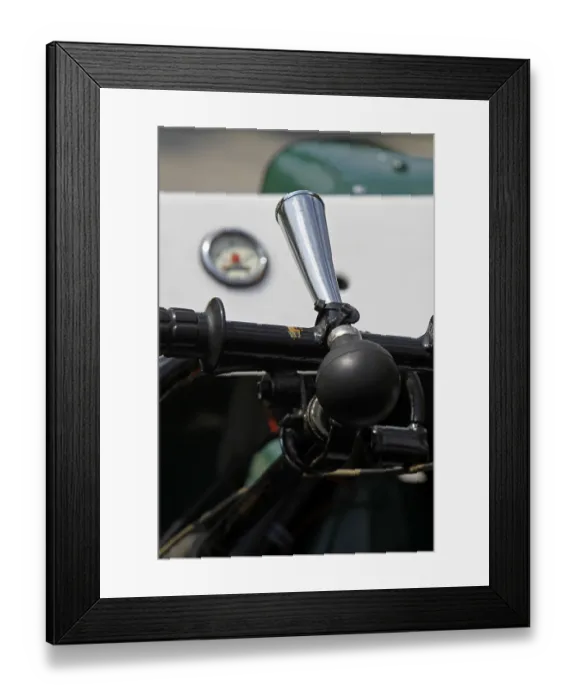 Framed Print : Green moped brand self-made Framed Print : Green moped brand self-made