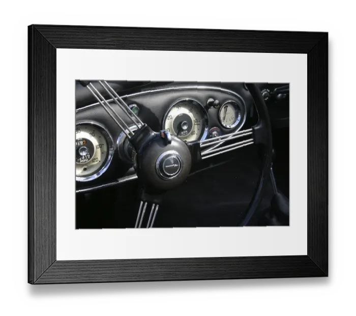 Framed Print : Classic car cockpit Framed Print : Classic car cockpit