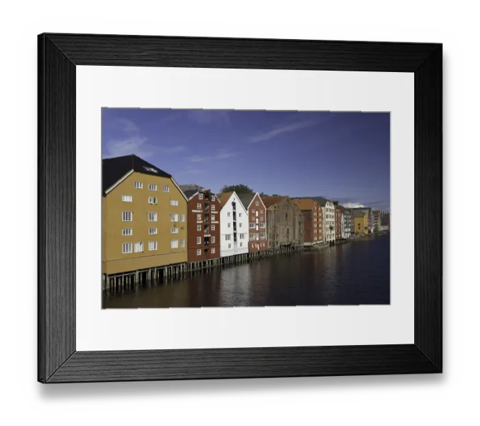 Framed Print : Warehouses, Nidelva, Trondheim
