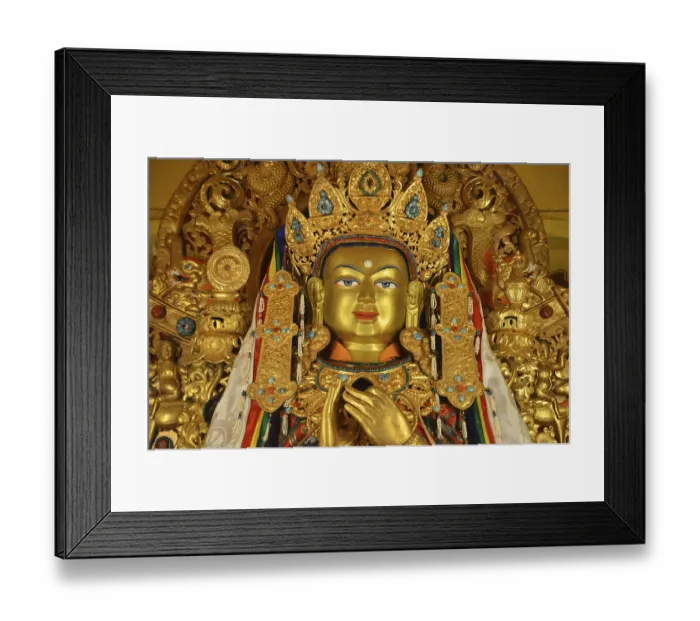 Framed Print : Tibetan Buddhism, illuminated Buddha figure