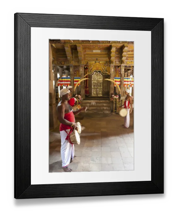 Framed Print : Drummers standing in front of golden gate