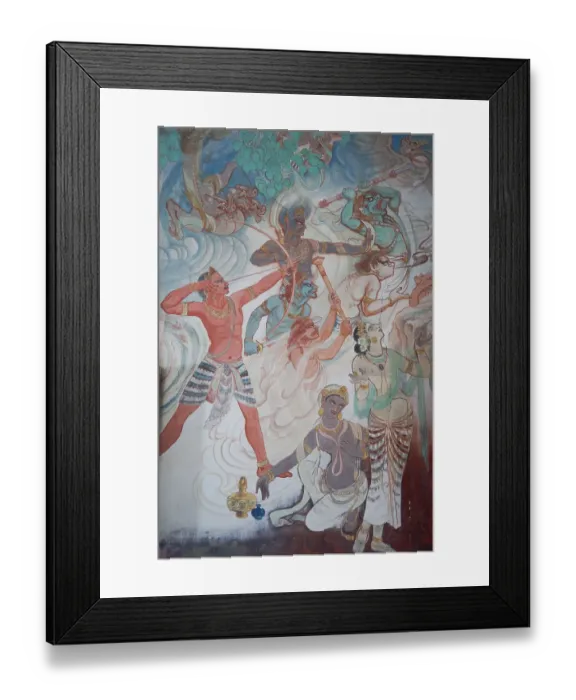 Framed Print : Mara devils attacking Buddha during his enlightenment Framed Print : Mara devils attacking Buddha during his enlightenment