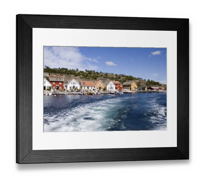 Framed Print : Gjeving, Ferry to Lygoer, Aust-Agder Framed Print : Gjeving, Ferry to Lygoer, Aust-Agder