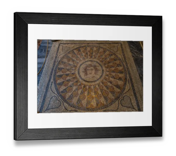 Framed Print : Interior with mosaic floor Head of Medusa Framed Print : Interior with mosaic floor Head of Medusa