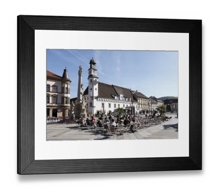 Framed Print : Main Square with Town Hall and Plague Column Framed Print : Main Square with Town Hall and Plague Column