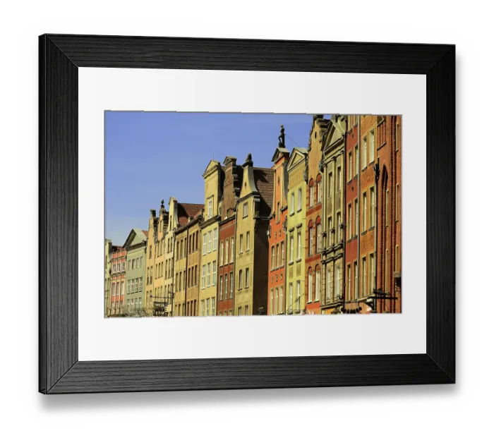Framed Print : Architecture of old town in the center of Gdansk