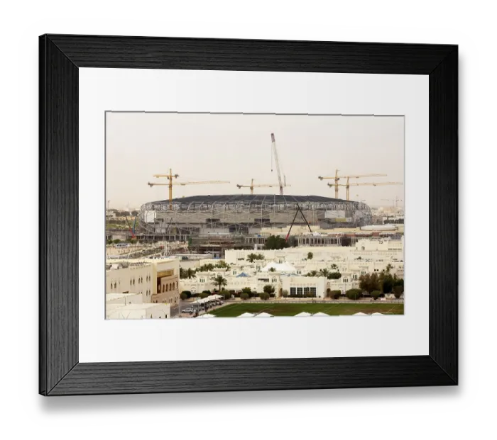 Framed Print : Construction site of a football stadium in Doha