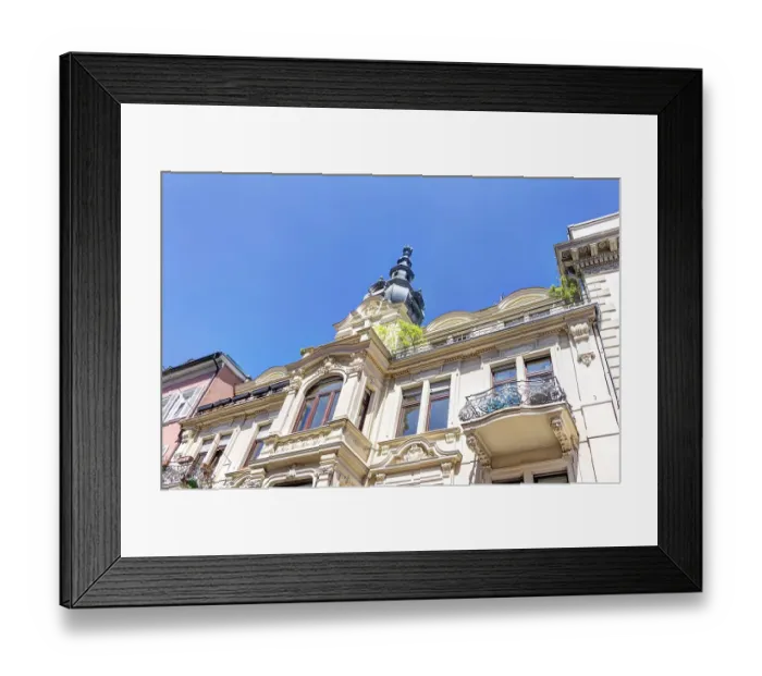 Framed Print : Historic architecture in the city center of Wiesbaden in Germany