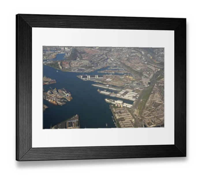 Framed Print : Arial view of the city of rotterdam from plane above the netherlands Framed Print : Arial view of the city of rotterdam from plane above the netherlands