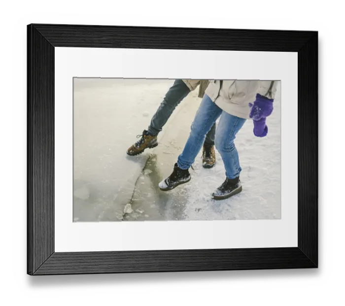 Framed Print : Trying the danger of the foot, testing the thin ice near the shore Framed Print : Trying the danger of the foot, testing the thin ice near the shore