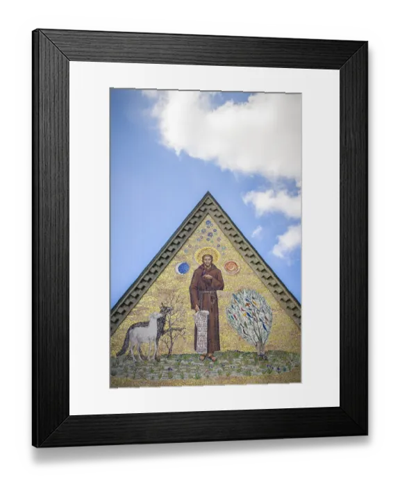 Framed Print : Triangular mosaic depicting St Framed Print : Triangular mosaic depicting St