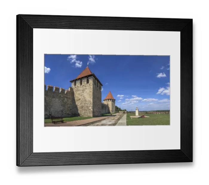 Framed Print : Bender, Moldova 06.09.2021. Fortress walls and towers of the Tighina Fortress in Bender