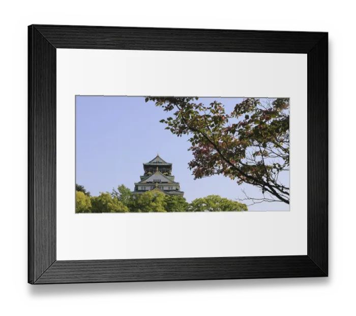 Framed Print : Spectacular Osaka Castle reflecting from Osaka Castle Park
