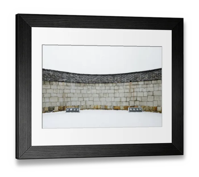 Framed Print : Korean Traditional Architecture Hwaseong Fortress at winter in Suwon