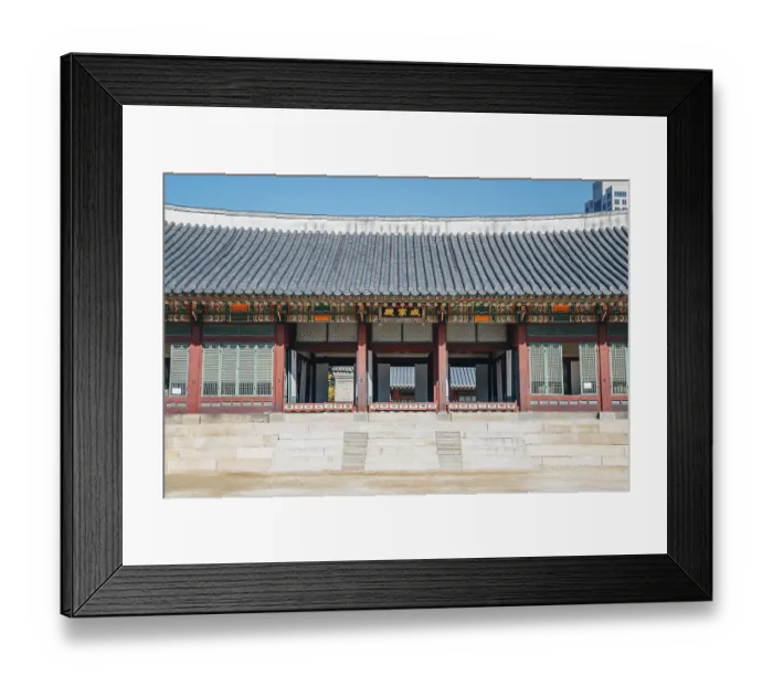 Framed Print : Korean traditional architecture at Deoksugung Palace in Seoul