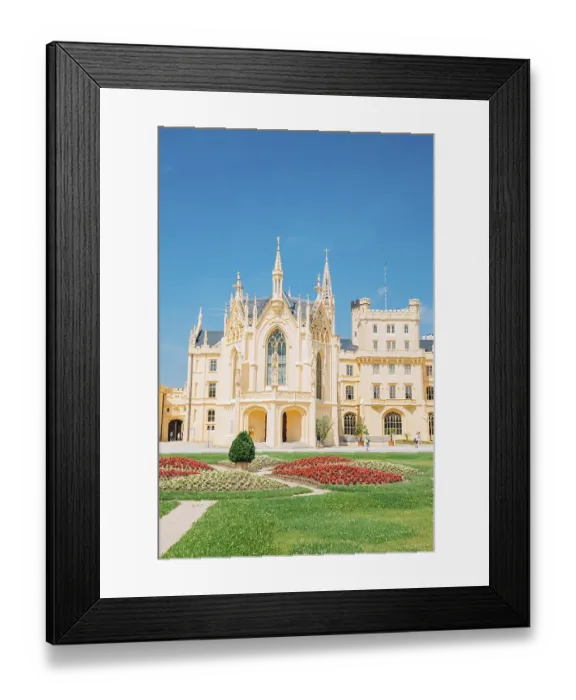 Framed Print : Castle Lednice and garden in Lednice Framed Print : Castle Lednice and garden in Lednice