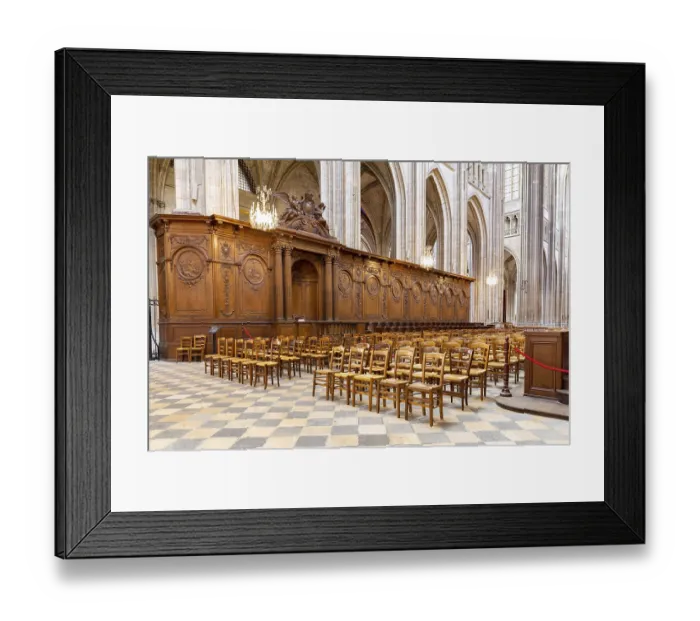 Framed Print : Orleans, France, October 11, 2019: Interior of the Royal cathedral of the Holy Cross in Orleans in France