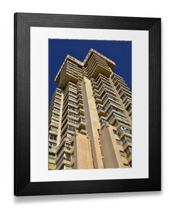 Framed Print : Interesting high-rise building in the centre of Benidorm