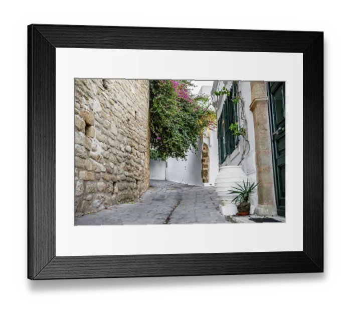Framed Print : Typical street architecture in the Mediterranean region of Europe