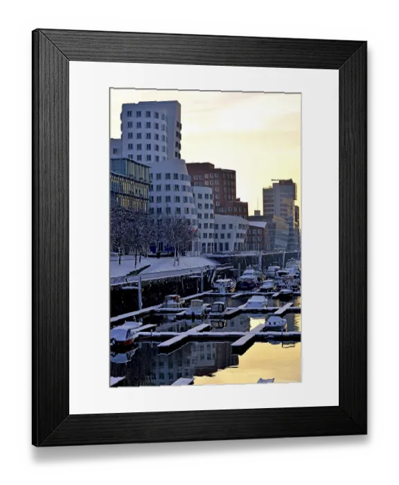 Framed Print : It is a prime example of professional urban development: Duesseldorf's Media Harbour Framed Print : It is a prime example of professional urban development: Duesseldorf's Media Harbour