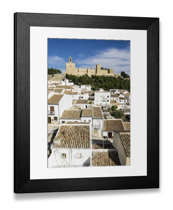 Framed Print : Castle Alcazaba and view of the village