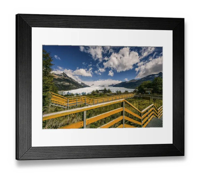 Framed Print : Walkways to observe the glacier Framed Print : Walkways to observe the glacier