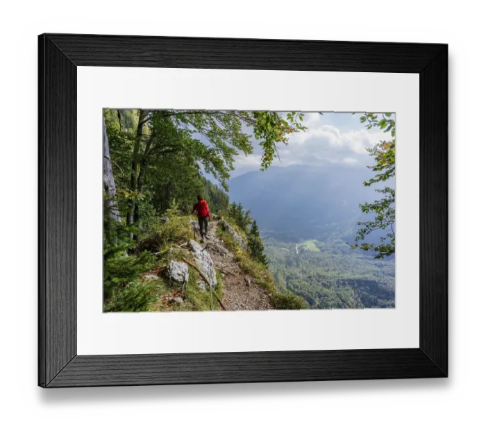 Framed Print : Route to Mount Triglav from Lake Bohinj