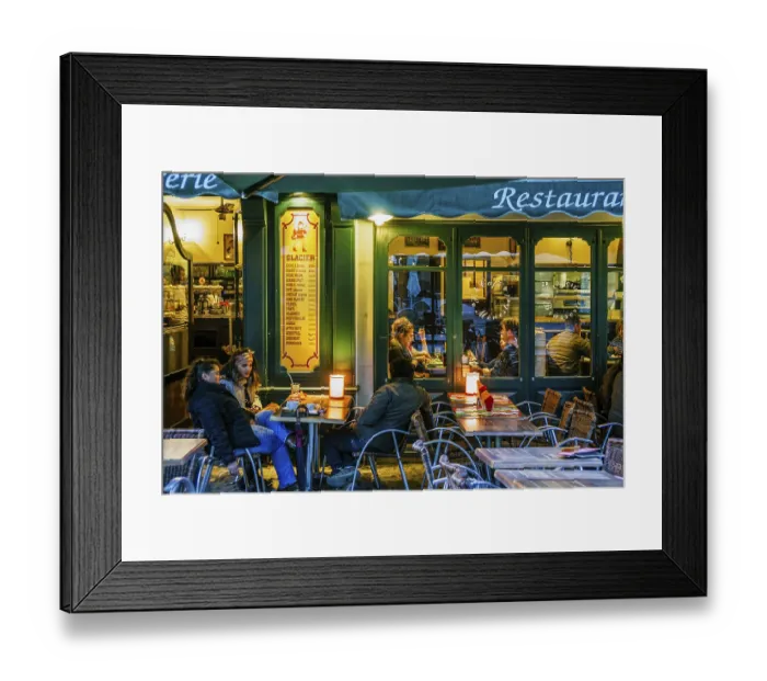 Framed Print : Restaurant, walled citadel of Carcassonne
