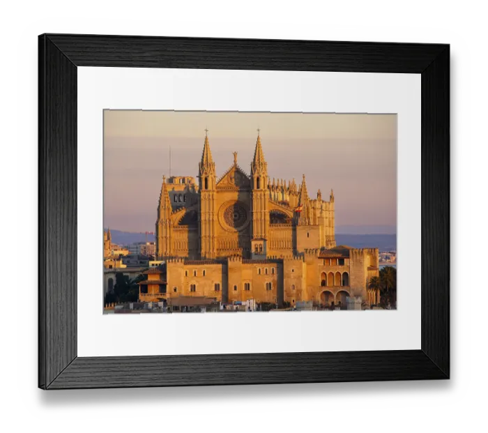 Framed Print : Majorca Cathedral (13th-20th century) and Almudaina Palace
