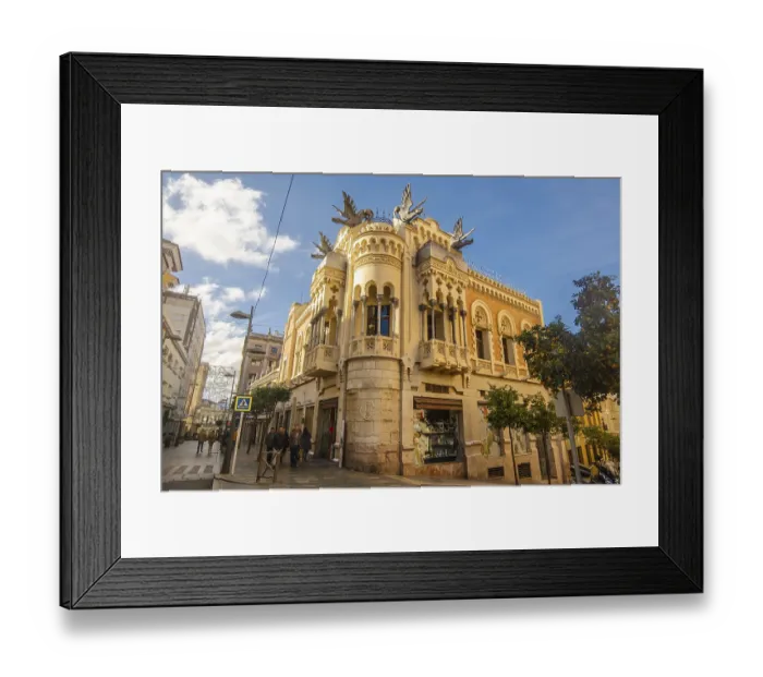Framed Print : Ceuta, Spain - December 2023: House Of Dragons ion the main street in Ceuta