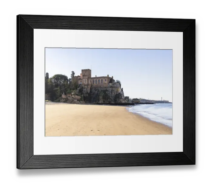 Framed Print : Sunrise on the Atlantic, a castle in the middle of the beach