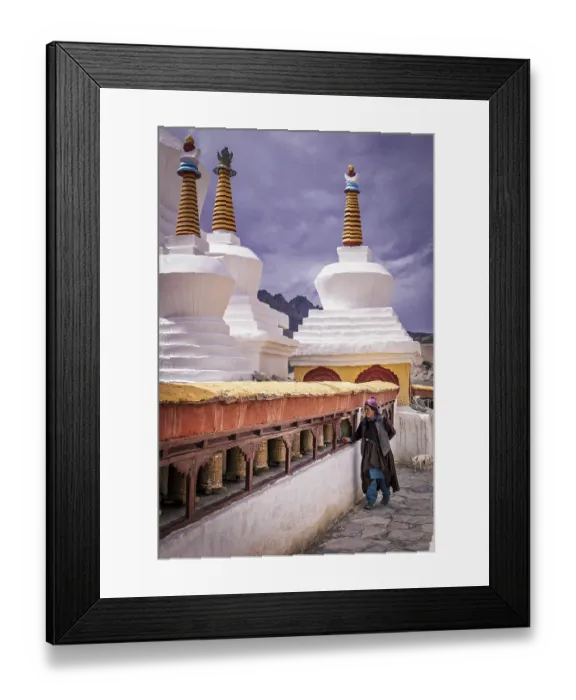 Framed Print : Elderly woman at Lamayuru Monastery, Ladakh, India