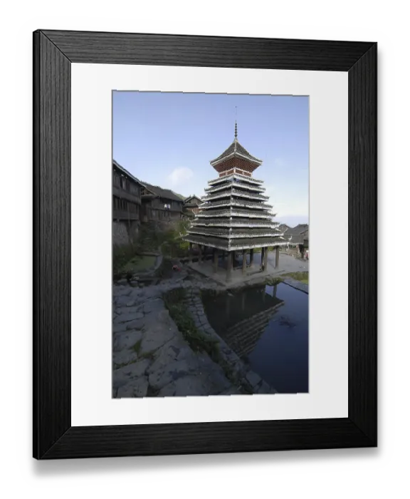 Framed Print : Dong pagoda, minority people, Tang An Framed Print : Dong pagoda, minority people, Tang An