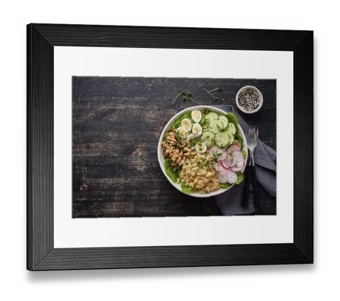 Framed Print : Buddha bowl, balanced food, vegetarian menu