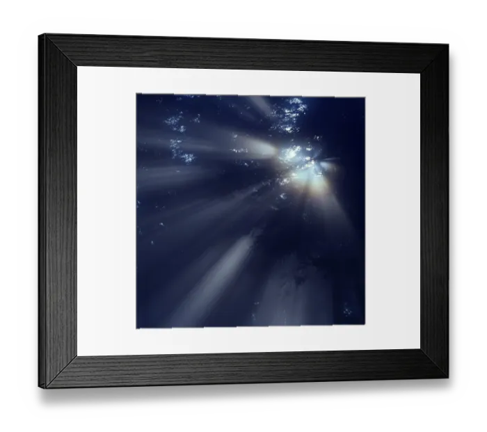 Framed Print : Fog in the forest with rays of sunshine