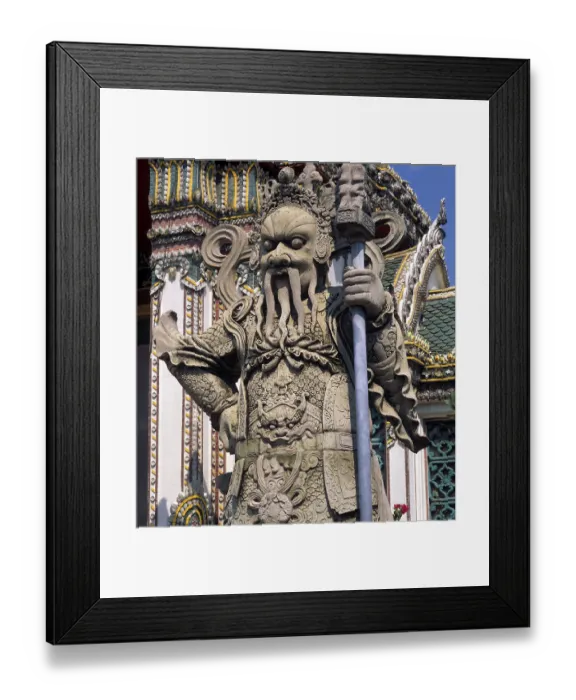 Framed Print : Bankok Thailand Wat Pho tempe built from 1789 guard sculpture