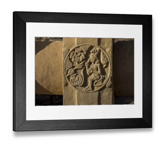 Framed Print : Detailed decorative carving on the balustrade of Stupa 2