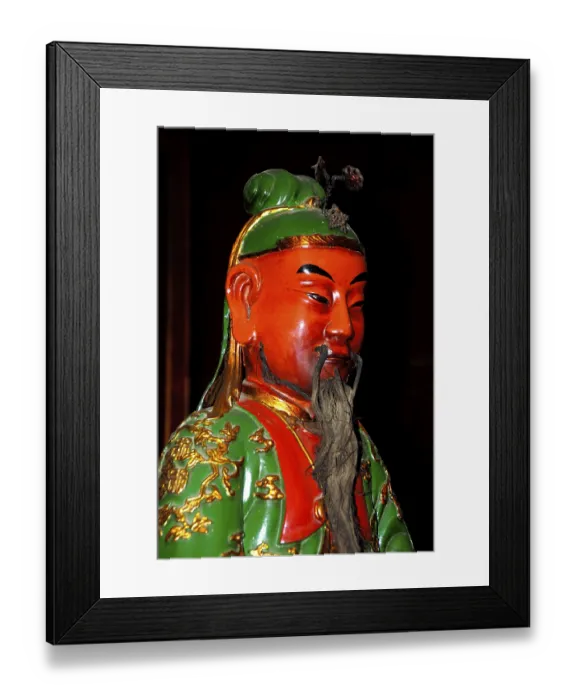 Framed Print : Buddhism, Confucianism, figure with green coat and long beard