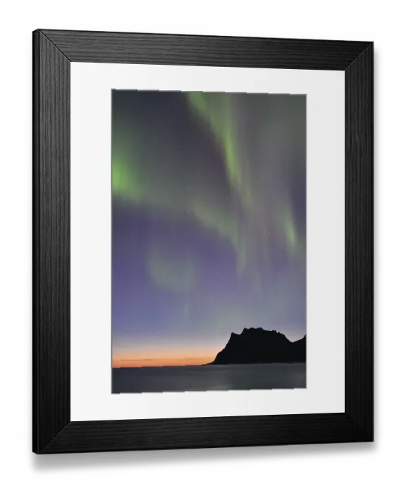 Framed Print : Northern Lights on Utakleiv Beach
