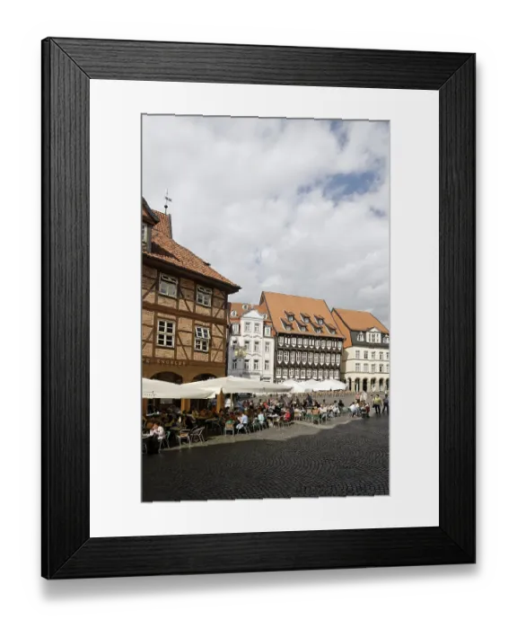 Framed Print : Hildesheim Lower Saxony Germany framework houses at the market place