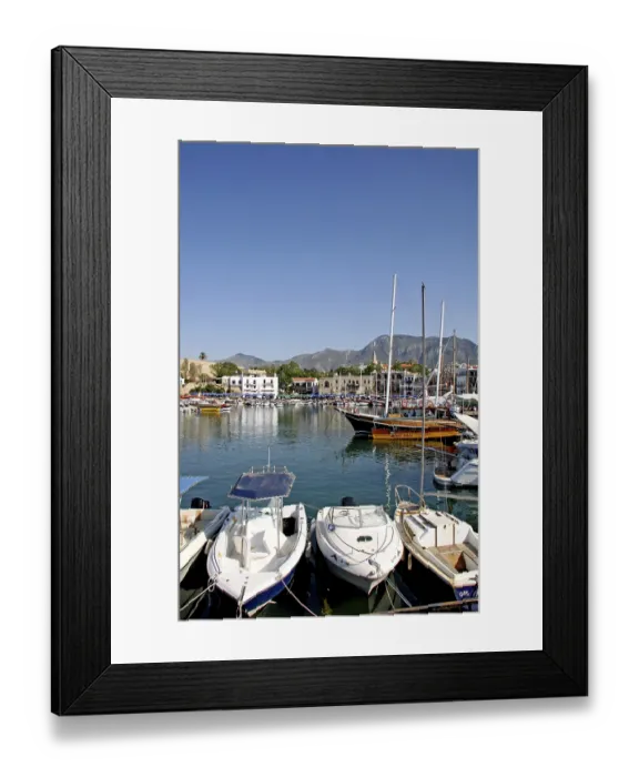 Framed Print : Kyrenia, town centre and marina